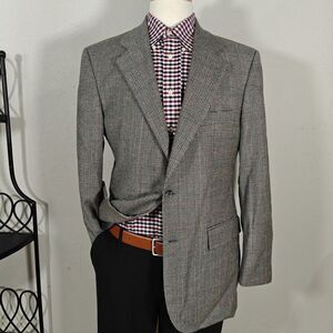Brooks Brothers 346 Men's Flannel Sport Coat‎ Blazer Two Button Plaid Wool 40R